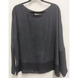 Charli Womens Blouse Top Size 8 Gray Silk Timeless Minimalist Oversized NEW